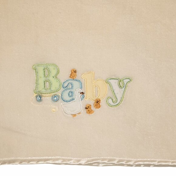 Spasilk Duck & Ducklings Cream Security Lovey Baby Blanket 29" X 38" - Picture 1 of 5